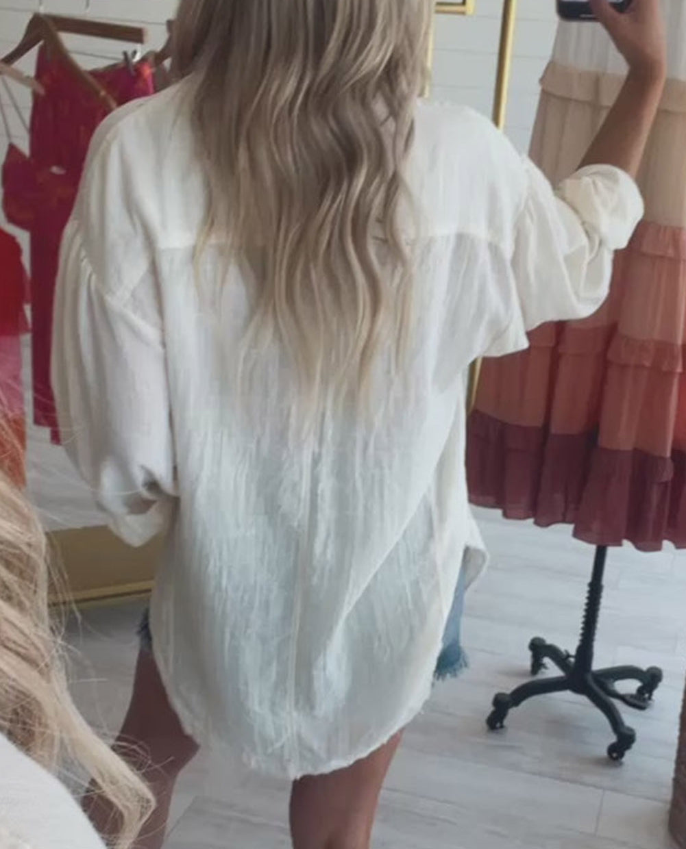 Chest Pocket Buttoned Loose Fit Long Sleeve Shirt