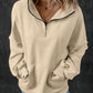 Zip-up Stand Neck Kangaroo Pocket Sweatshirt