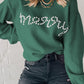 Pearl Beaded Merry Casual Sweater