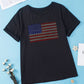 Rhinestone American Flag Plus Size Graphic T Shirt