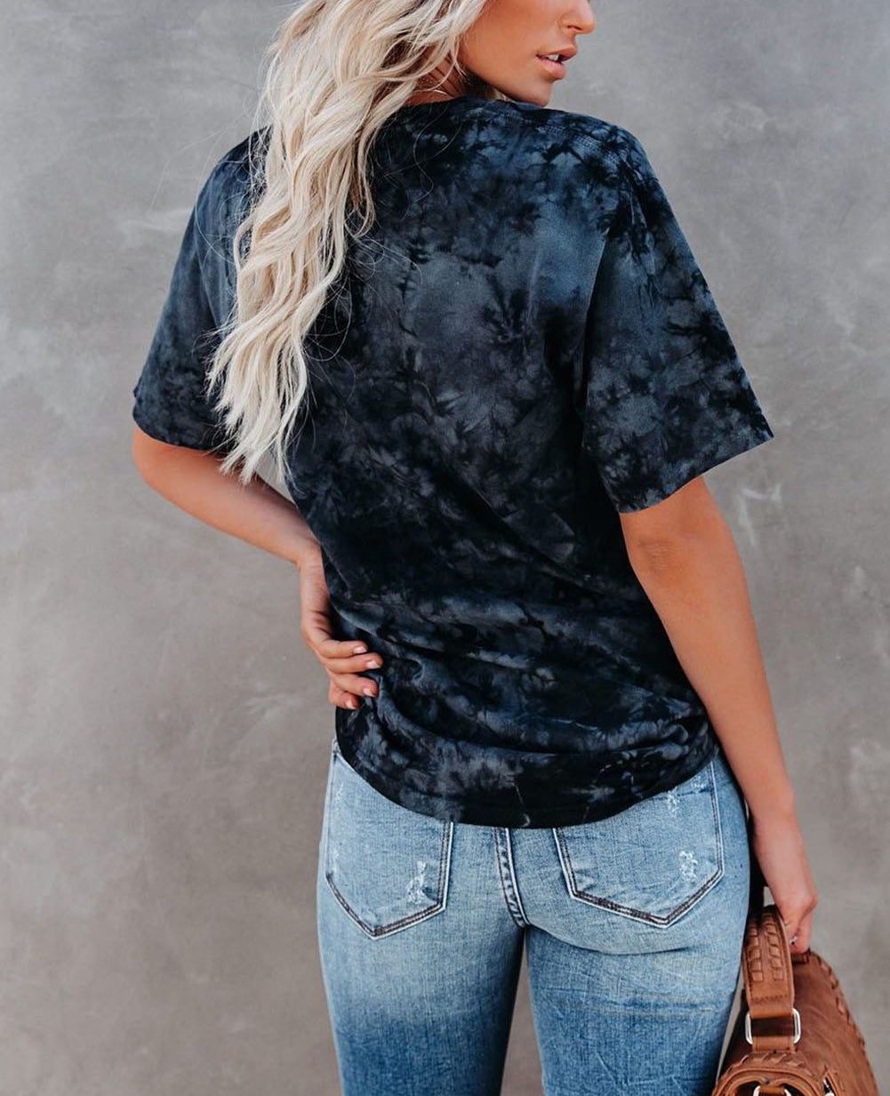 Blue Vintage Tie Dye MAMA Printed Tee