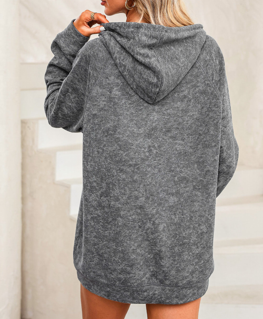 Mineral Wash Kangaroo Pocket Drawstring Pullover Hoodie