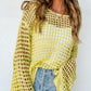 Open Knit Crochet Bell Sleeve Tunic Sweater