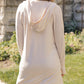 Open Front Hooded Long Cardigan with Slits