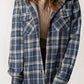 Plaid Pattern Sherpa Lined Hooded Shacket