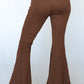Textured Knit Mid Waist Flare Pants