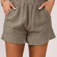 High Waist Pocketed Ruffle Shorts