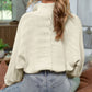 Pearl Button Stand Collar Dolman Sleeve Sweater