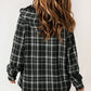 Plaid Pattern Sherpa Lined Hooded Shacket