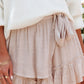 High Waist Frilled Wide Leg Casual Shorts