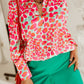 Abstract Print Long Sleeve Buttoned Shirt