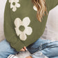 Big Flower Pattern Knit Sweater