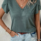 Fashion Petal Sleeve V Neck T Shirt