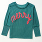 Merry Graphic Corded Batwing Sleeve Knit Top