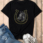 Rhinestone Horse & Horseshoe Graphic T Shirt