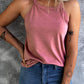 Solid Color Crew Neck Tank Top