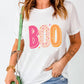 Halloween BOO Letter Graphic T-shirt