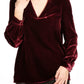 Choker Neck Hollow-out Velvet Blouse