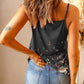 Floral Print Lace Crochet Splicing V Neck Cami Top