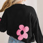 Big Flower Pattern Knit Sweater