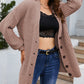 Buttoned Front Drop Shoulder Knitted Cardigan