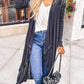 Draped Open Front Long Cardigan