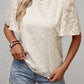 Elegant Jacquard Butterfly Sleeve Blouse