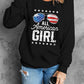All American Girl Flag Graphic Print Long Sleeve Sweatshirt