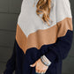 Color Block Corded Texture Long Sleeve Top