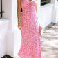 Flower Print Front Cut out Maxi Dress