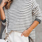 Striped Turtleneck Loose Sweater