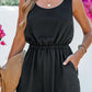 Knotted Backless Elastic Waist Sleeveless Romper