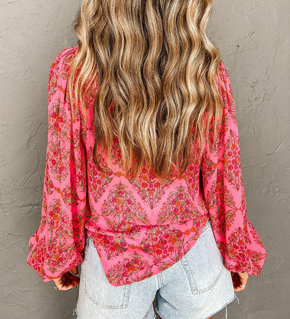 Aesthetic Floral Puff Sleeve Shirt