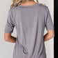 V Neck Pocketed Rounded Hem Tee