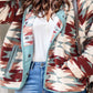 Geometric Aztec Pattern Plus Size Fleece Jacket