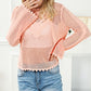 Hollowed Eyelets Knit Bell Sleeve Sweater