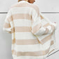 Textured Stripe Pattern Drop Shoulder Duster Cardigan