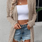 Solid Color Pointelle Knit Open Front Cardigan