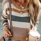 Classic Round Neck Colorblock Knit Sweater