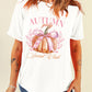 Autumn Girly Thanksgiving Bowknot Pumpkin Graphic T Shirt