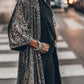 Silvery Sequin 3/4 Sleeve Kimono