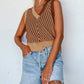 Contrast Chevron Knit V Neck Sweater Vest
