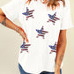 Sequined American Flag Star Graphic T Shirt