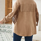 Fringe Trim Plus Size Suede Shacket