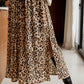 Animal Print High Waist Side Slit Long Skirt