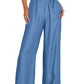 High Waist Pocketed Wide Leg Tencel Jeans