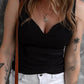 Sexy V Neck Ribbed Knit Sleeveless Top