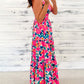 Floral Twisted Smocked Back Tiered Maxi Dress