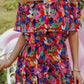 Floral Off Shoulder Short Sleeves Ruffle Romper