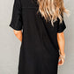 Waffle Knit T-shirt Dress with Pockets